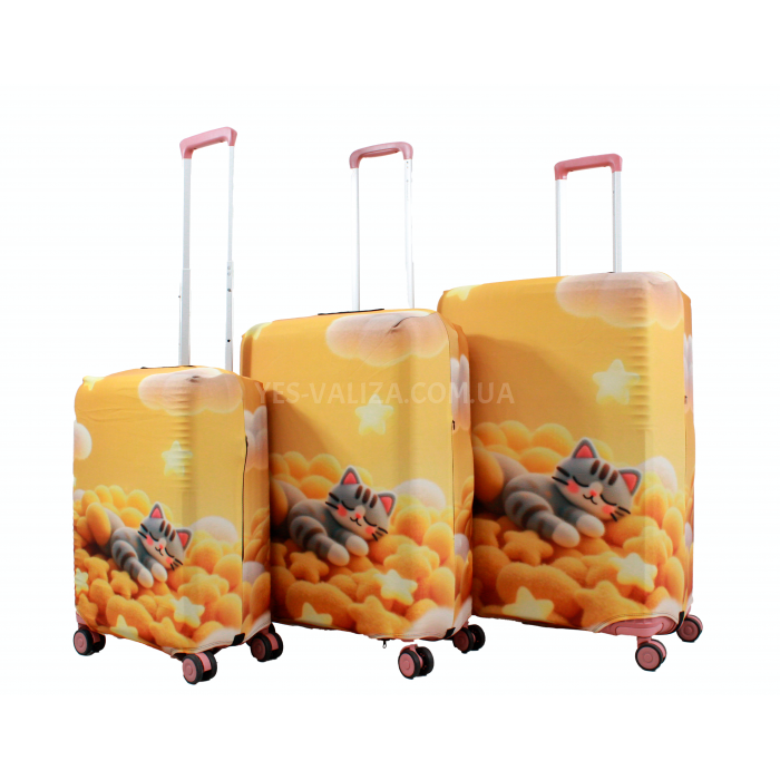 Чохол для валізи Польща великий L тканина (дайвінг) кіт /Fly 816-28, фото 7