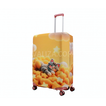 Чохол для валізи Польща великий L тканина (дайвінг) кіт /Fly 816-28