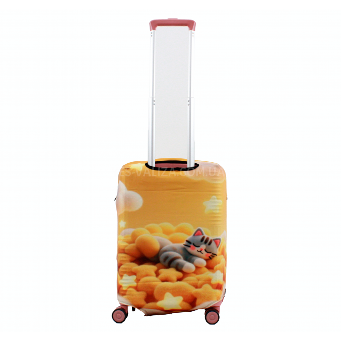 Чехол для чемодана Польша малый S ткань (дайвинг) котик/Fly 678-20, фото 3