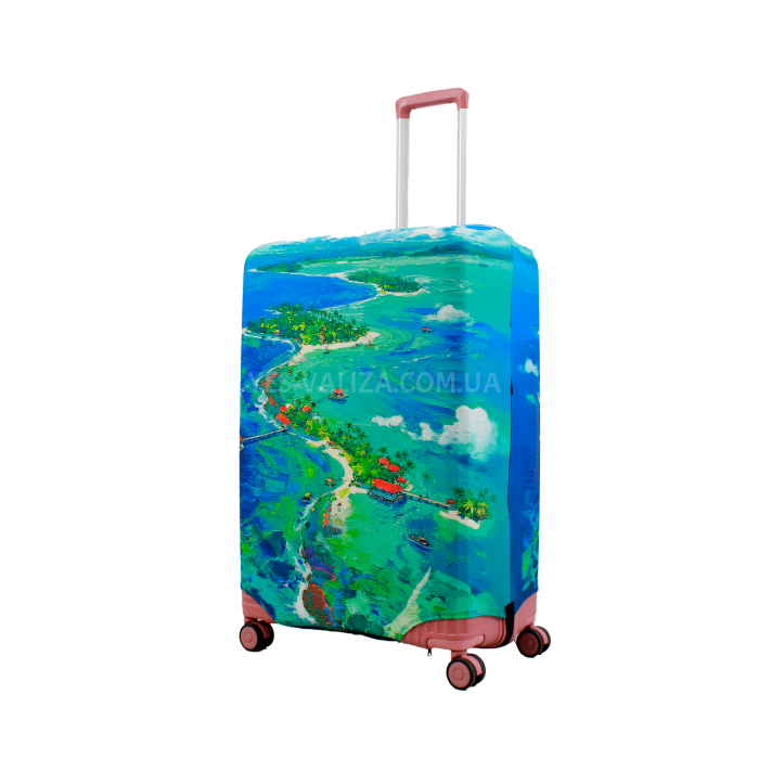 Чохол для валізи Польща великий L тканина (дайвінг) острів /Fly 577-28, фото 1