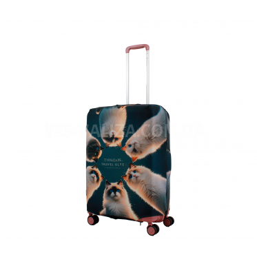 Чохол для валізи Польща середній М (дайвінг) коти /Fly 556-24