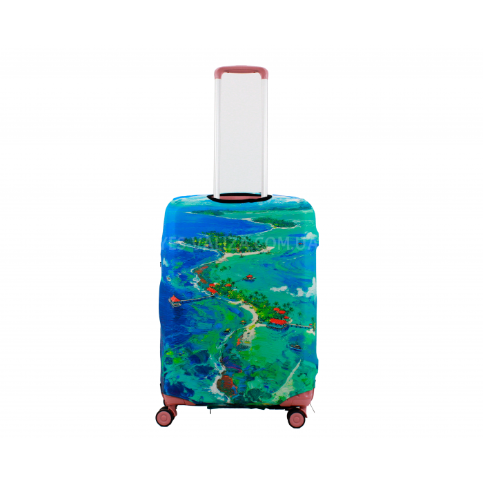 Чехол для чемодана Польша средний М ткань (дайвинг) остров /Fly 577-24, фото 2