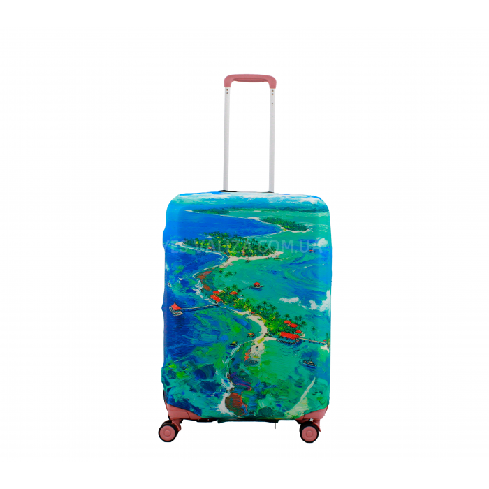 Чехол для чемодана Польша средний М ткань (дайвинг) остров /Fly 577-24, фото 3