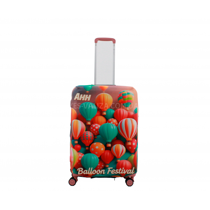 Чехол для чемодана Польша средний М ткань (дайвинг) шары /Fly 037-24, фото 2