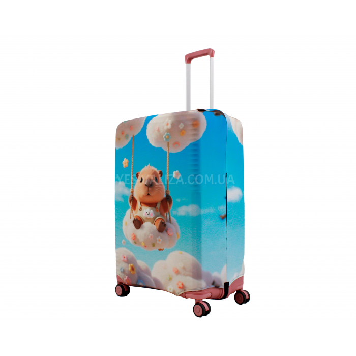 Чохол для валізи Польща великий L тканина (дайвінг) хомяк /Fly 263-28, фото 1