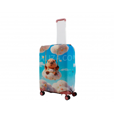 Чехол для чемодана Польша средний М ткань (дайвинг) хомяк /Fly 263-24