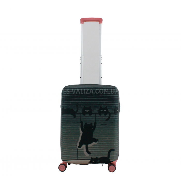 Чехол для чемодана Польша малый S ткань (дайвинг) ч.коты /Fly 295-20, фото 2
