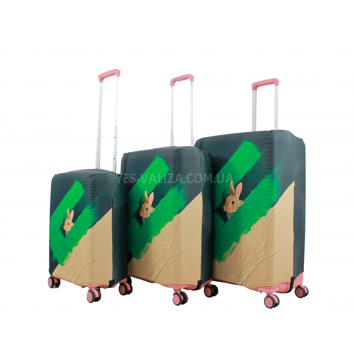 Чехол для чемодана Польша средний М ткань (дайвинг) заяц /Fly 836-24, фото 7