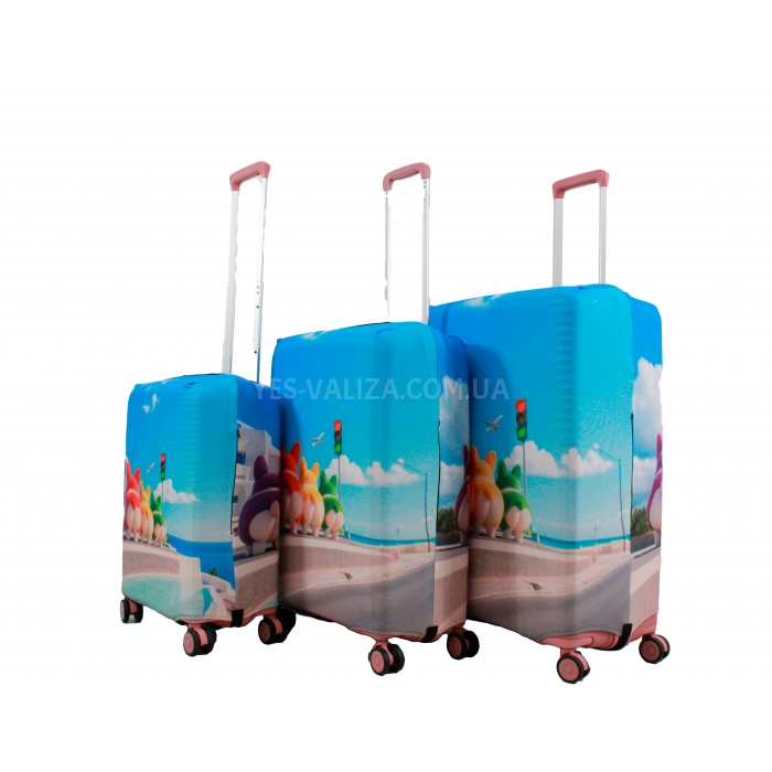 Чохол для валізи Польща великий L тканина (дайвінг) коргі /Fly 198-28, фото 7