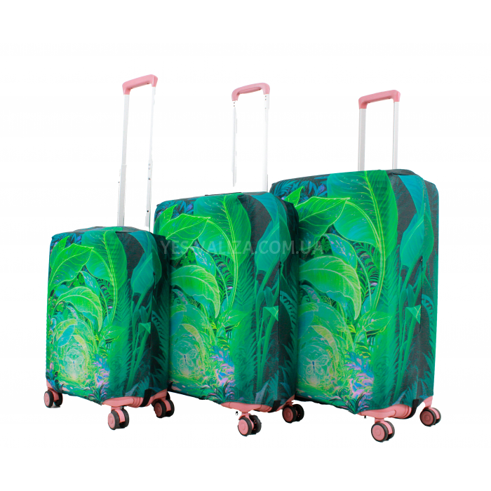 Чехол для чемодана Польша средний М ткань (дайвинг) джангл /Fly 635-24, фото 7