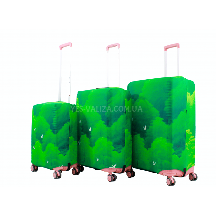 Чехол для чемодана Польша большой L ткань (дайвинг) лес /Fly 043-28, фото 7