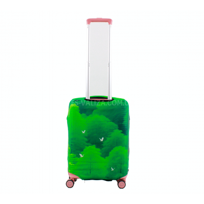 Чехол для чемодана Польша малый S ткань (дайвинг) лес /Fly 043-20, фото 2