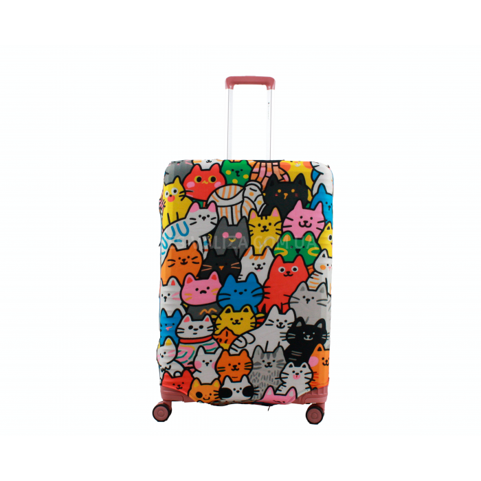 Чохол для валізи Польща великий L тканина (дайвінг) коти /Fly 207-28, фото 2