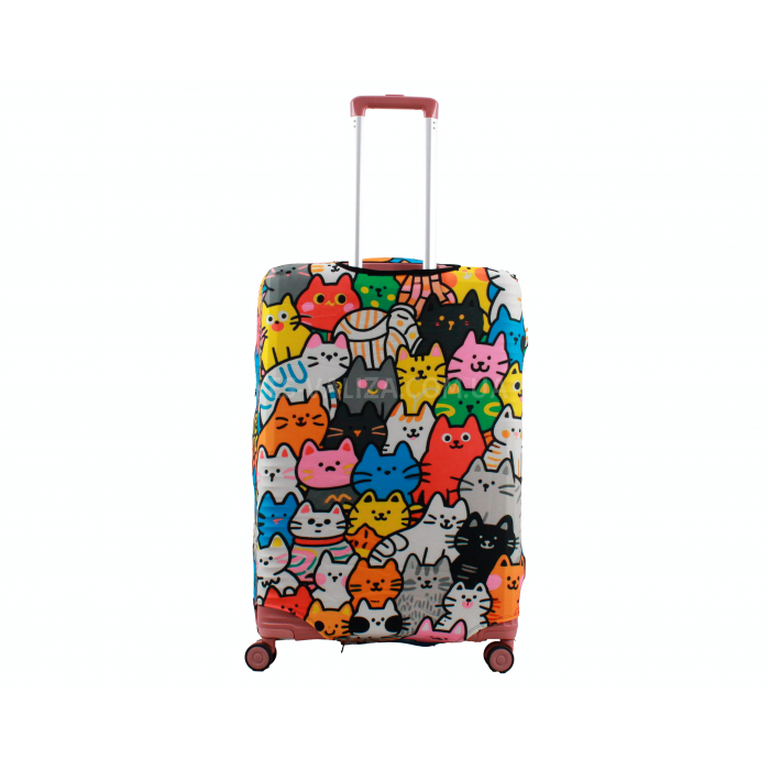 Чохол для валізи Польща великий L тканина (дайвінг) коти /Fly 207-28, фото 3