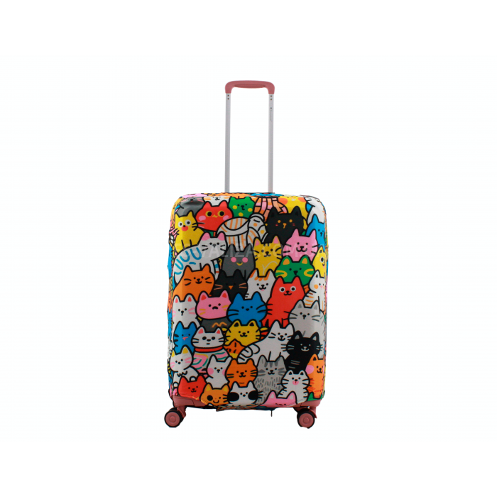 Чохол для валізи Польща середній М (дайвінг) коти /Fly 207-24, фото 2