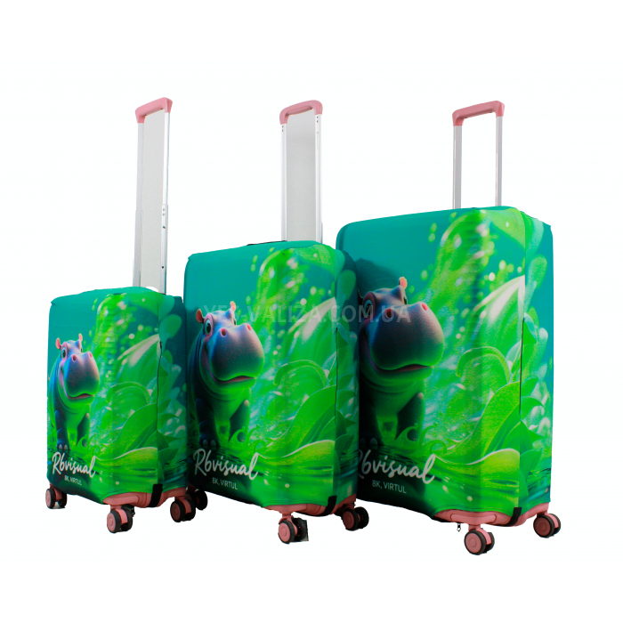 Чехол для чемодана Польша средний М ткань (дайвинг) звери /Fly 078-24, фото 7