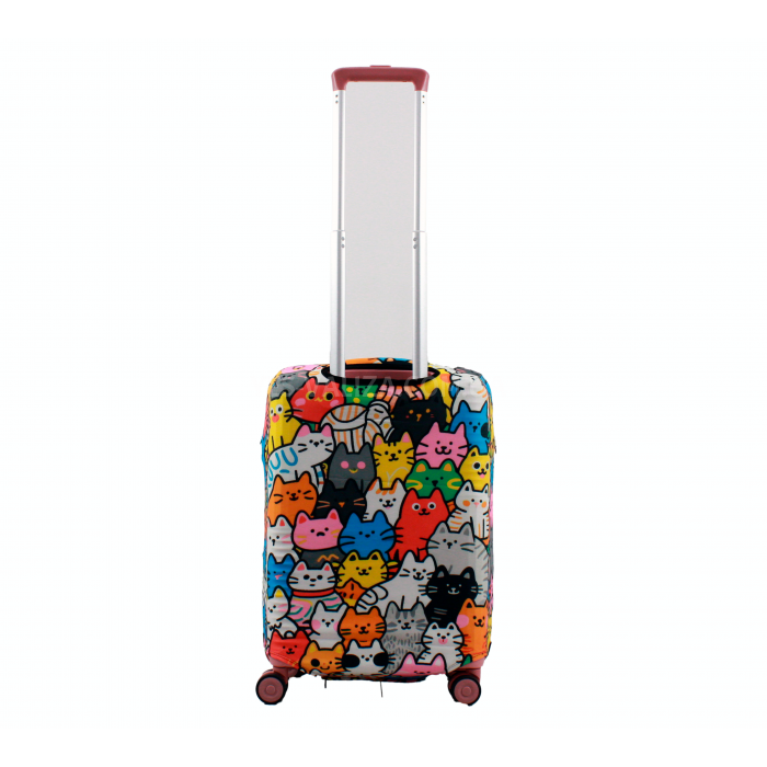 Чехол для чемодана Польша малый S ткань (дайвинг) коты /Fly 207-20, фото 3