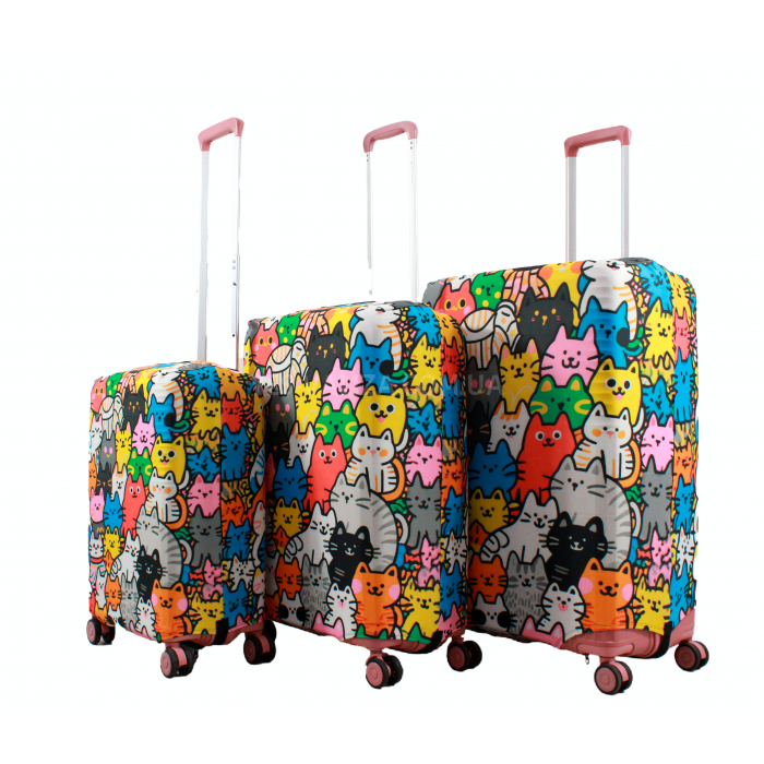 Чохол для валізи Польща малий S (дайвінг) коти /Fly 207-20, фото 6