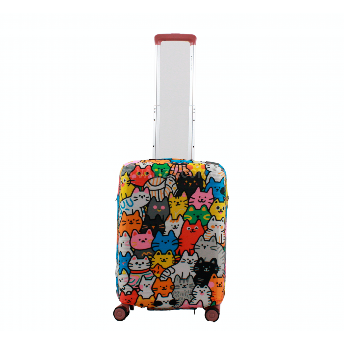Чехол для чемодана Польша малый S ткань (дайвинг) коты /Fly 207-20, фото 2