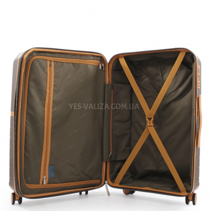 Валіза середня M поліпропілен кава 67x45x26+5/82л/3.8кг/Snowball 49403, фото 7