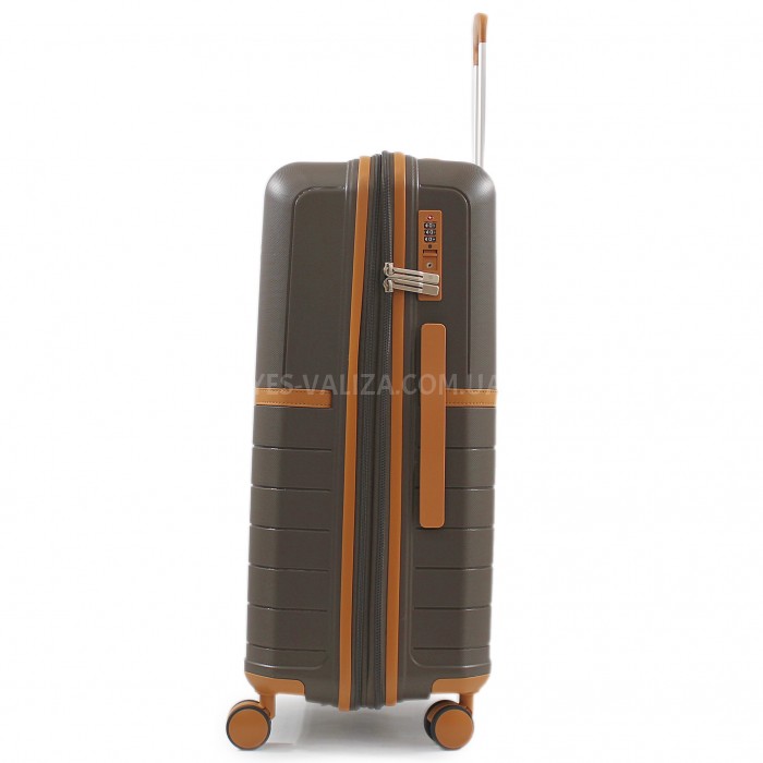 Валіза середня M поліпропілен кава 67x45x26+5/82л/3.8кг/Snowball 49403, фото 4