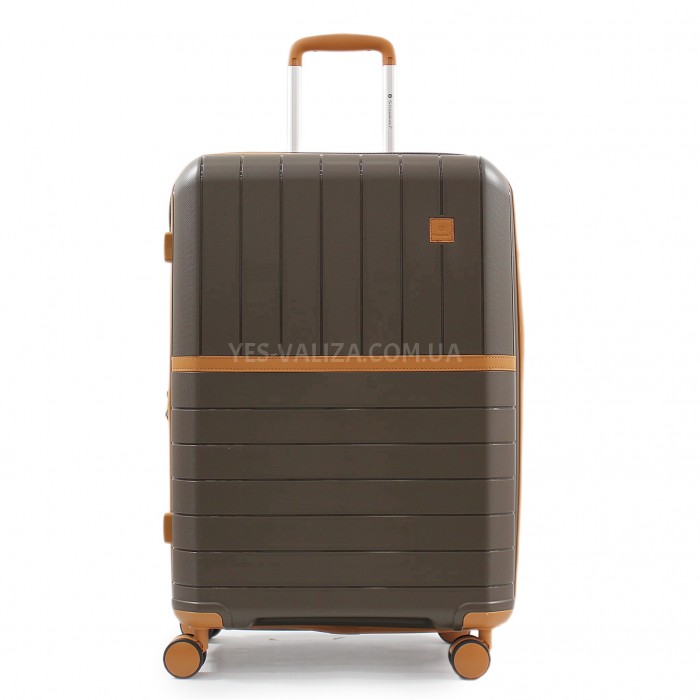 Валіза середня M поліпропілен кава 67x45x26+5/82л/3.8кг/Snowball 49403, фото 8