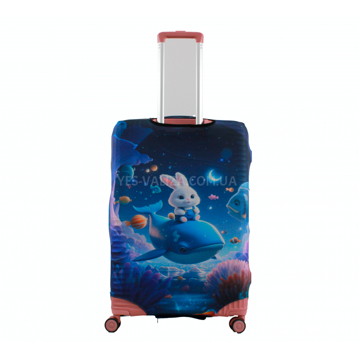 Чехол для чемодана Польша большой L ткань (дайвинг) киты /Fly 841-28, фото 2