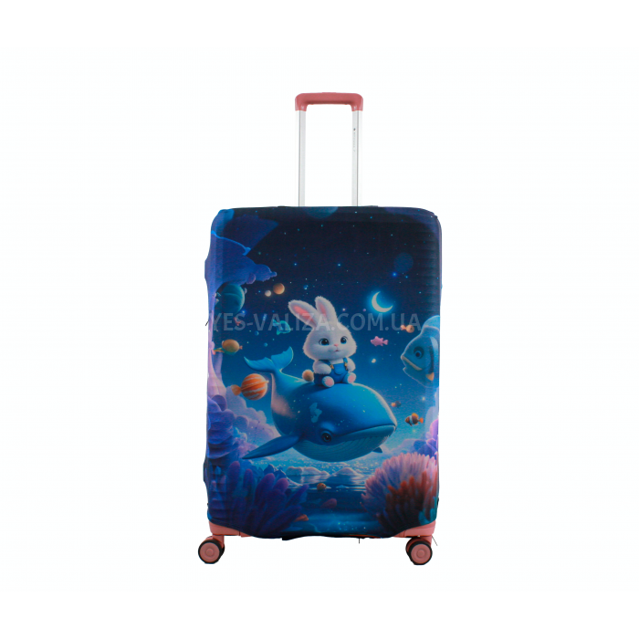 Чохол для валізи Польща великий L тканина (дайвінг) кити /Fly 841-28, фото 3