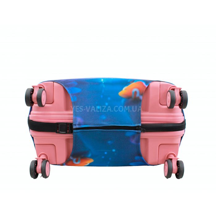 Чехол для чемодана Польша большой L ткань (дайвинг) киты /Fly 841-28, фото 5