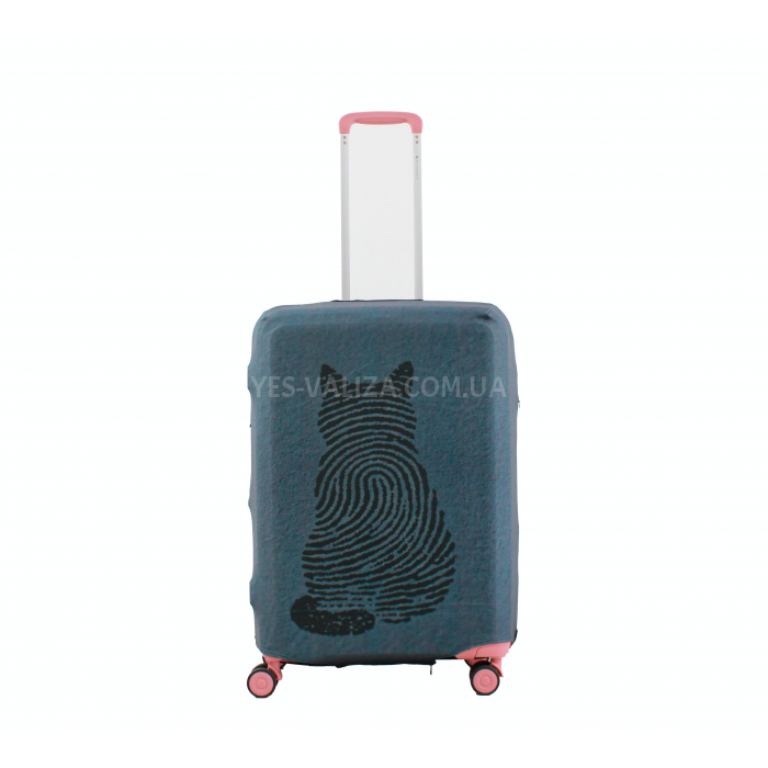 Чехол для чемодана Польша средний М ткань (дайвинг) кот /Fly 021-24, фото 3