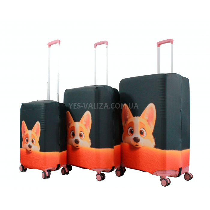 Чехол для чемодана Польша малый S ткань (дайвинг) собака /Fly 219-20, фото 7