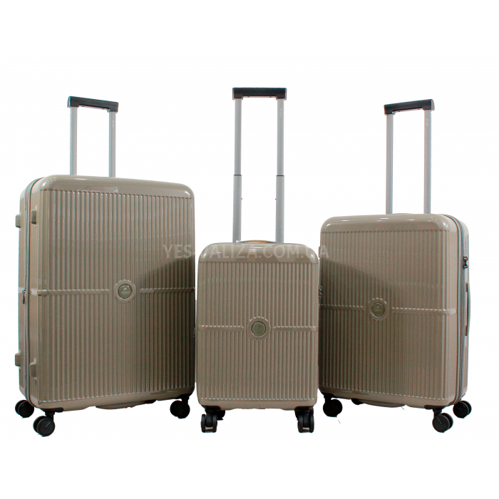 Набор чемоданов Франция (L M S-3шт) поликарбонат шамп/Airtex 747, фото 1