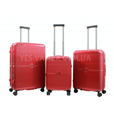 Набор чемоданов Франция (L M S-3шт) поликарбонат бордо/Airtex 747