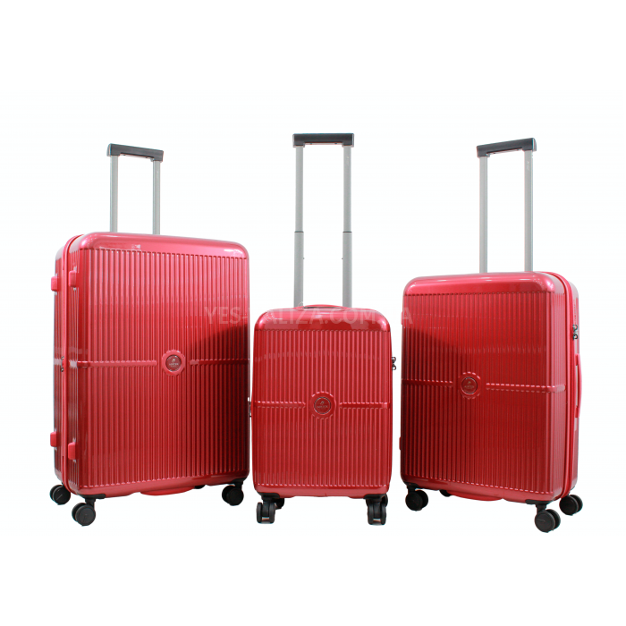 Набор чемоданов Франция (L M S-3шт) поликарбонат бордо/Airtex 747, фото 1