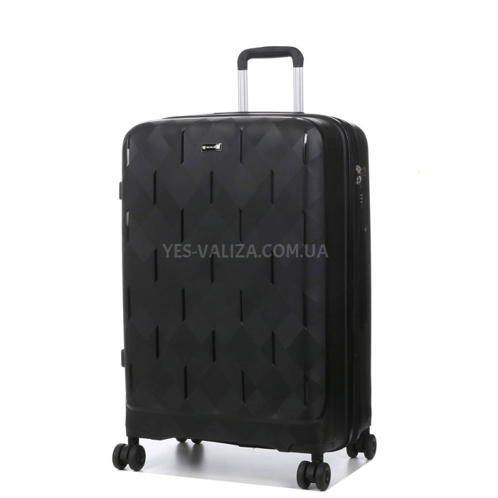 Валіза велика поліпропілен чорний 75х49х32+3/109л/4.9кг/Worldline 295, фото 14