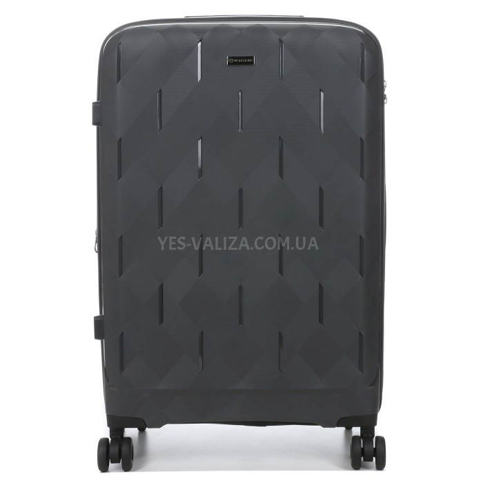 Валіза велика поліпропілен сірий 75х49х32+3/109л/4.9кг/Worldline 295, фото 5