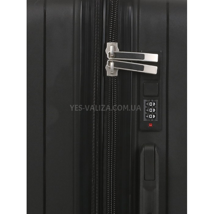 Валіза середня М поліпропілен чорний 65х45х28+3/75л/3.8кг/Worldline295, фото 13