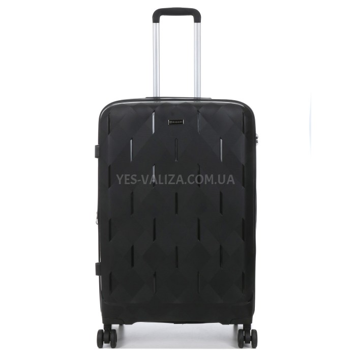 Валіза середня М поліпропілен чорний 65х45х28+3/75л/3.8кг/Worldline295, фото 4
