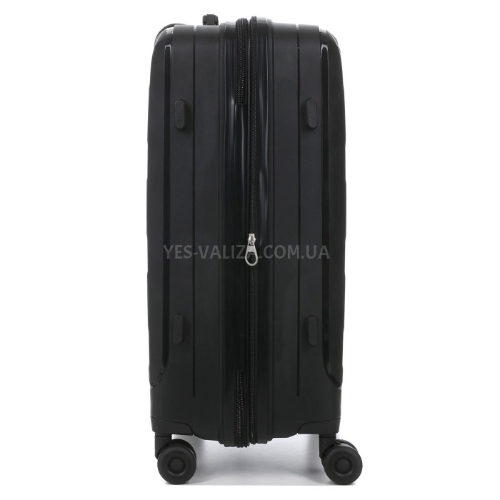 Валіза середня М поліпропілен чорний 65х45х28+3/75л/3.8кг/Worldline295, фото 8
