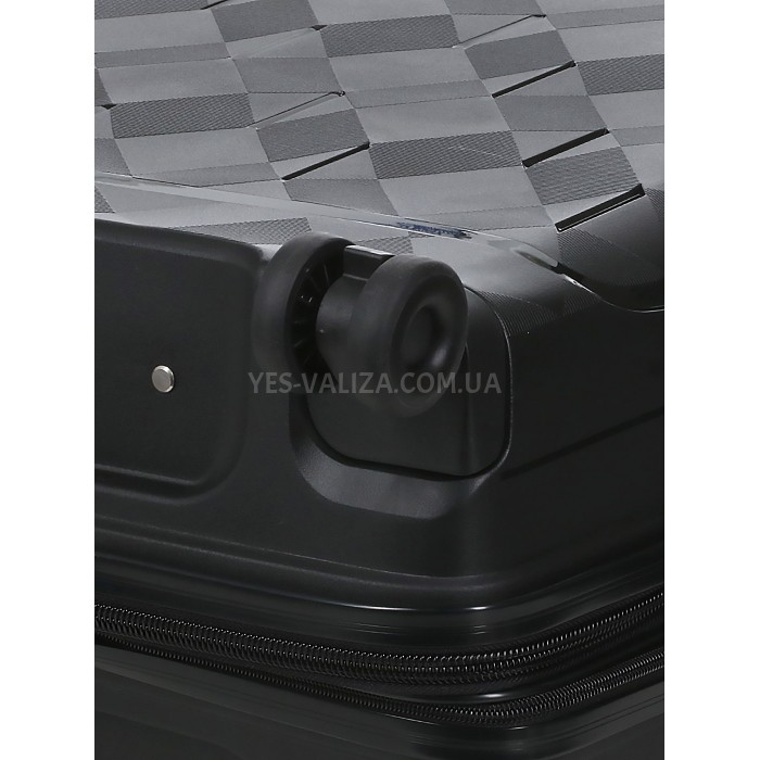 Валіза середня М поліпропілен чорний 65х45х28+3/75л/3.8кг/Worldline295, фото 12