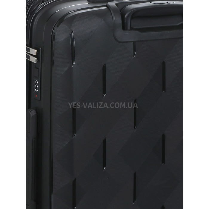 Валіза середня М поліпропілен чорний 65х45х28+3/75л/3.8кг/Worldline295, фото 11
