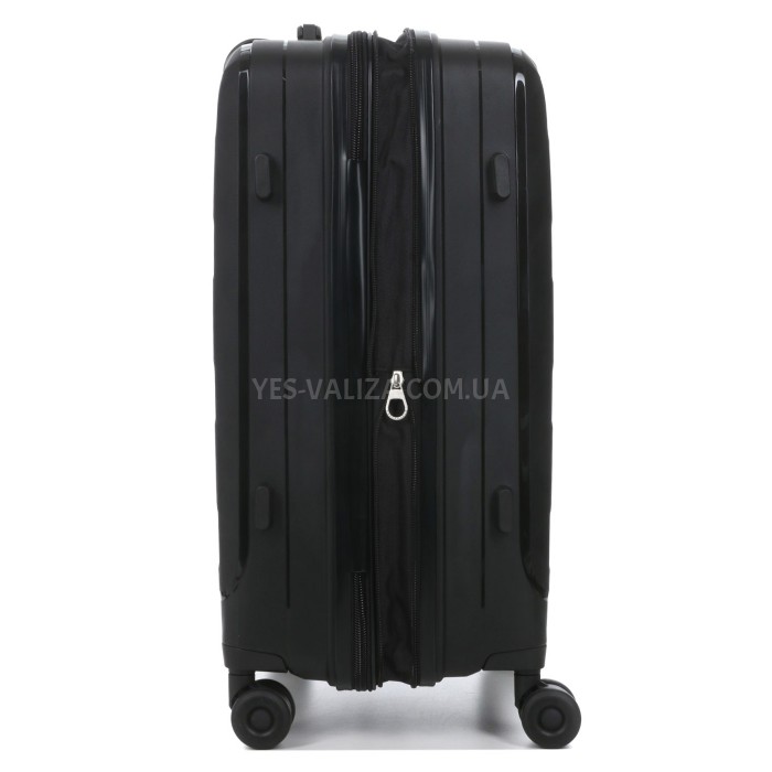 Валіза середня М поліпропілен чорний 65х45х28+3/75л/3.8кг/Worldline295, фото 7