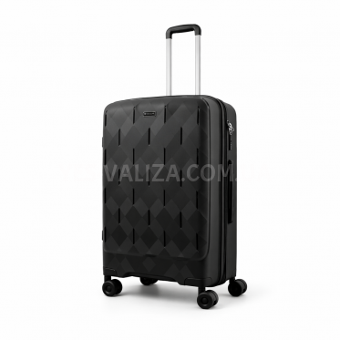 Валіза середня М поліпропілен чорний 65х45х28+3/75л/3.8кг/Worldline295