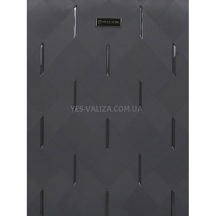 Чемодан средний М полипропилен серый 65х45х28+3/75л/3.8кг/Worldline295, фото 7
