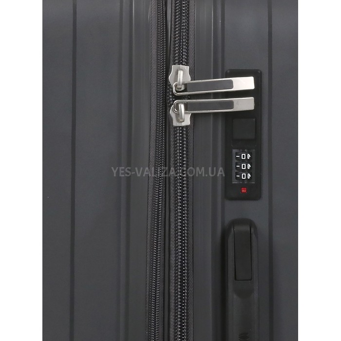 Чемодан средний М полипропилен серый 65х45х28+3/75л/3.8кг/Worldline295, фото 9