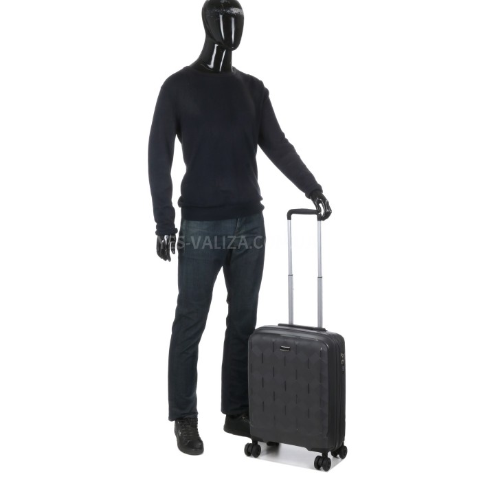 Валіза мала S поліпропілен сірий 55х38х23(+3)см/44л/3.0кг/Worldline 295, фото 15