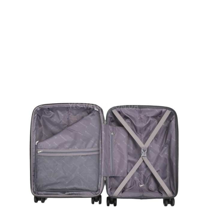 Валіза мала S поліпропілен сірий 55х38х23(+3)см/44л/3.0кг/Worldline 295, фото 16