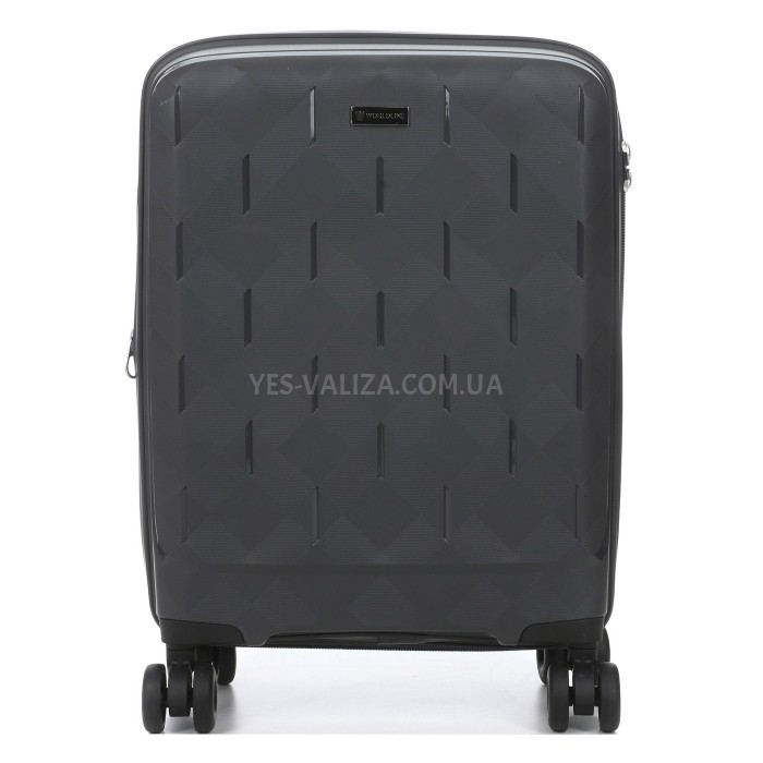 Валіза мала S поліпропілен сірий 55х38х23(+3)см/44л/3.0кг/Worldline 295, фото 3