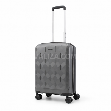 Валіза мала S поліпропілен сірий 55х38х23(+3)см/44л/3.0кг/Worldline 295