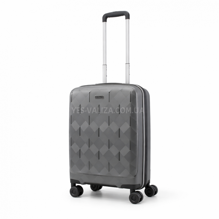 Валіза мала S поліпропілен сірий 55х38х23(+3)см/44л/3.0кг/Worldline 295, фото 1